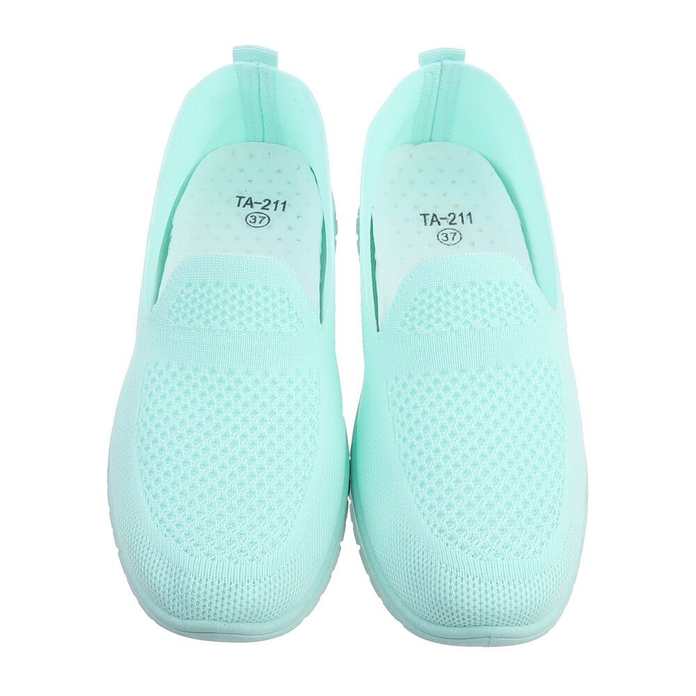 Türkis Damen Low Slipper Ital-Design Freizeit Low-Top in Flach Sneakers