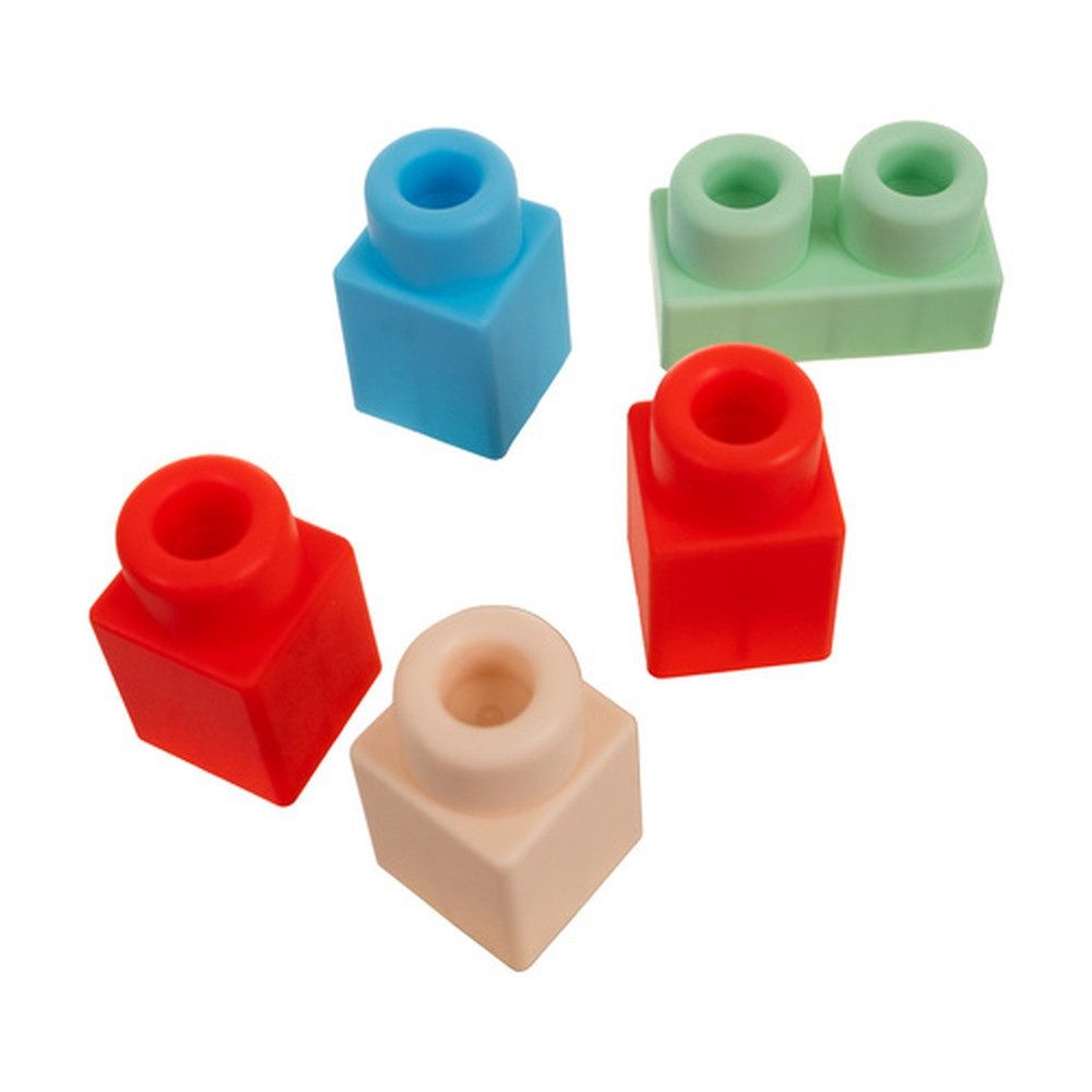 ISO TRADE Gummibausteine Kreativ-Sensorikblöcke Spielbausteine, (Spar-Set, 30 St., Entwicklung), Flexible Bausteine aus angenehmem Material mit abgerundeten Kan – Bild 4 von 5