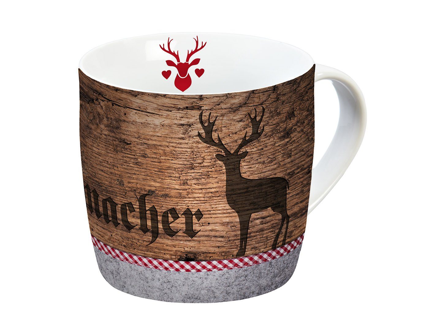 Geda Labels GmbH Tasse Oktoberfest Muntermacher, 1-tlg., Porzellan, Braun, 300 ml, spülmaschinengeeignet