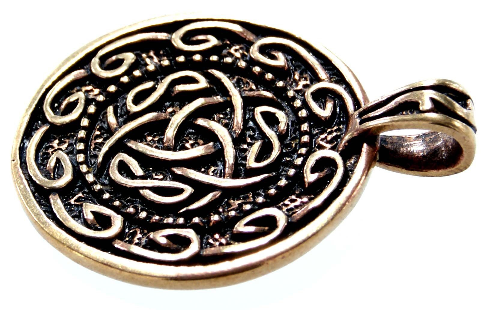 Keltenknoten Anhänger keltischer Knoten Kelten Kiss Kette Amulett Kettenanhänger Bronze Leather of
