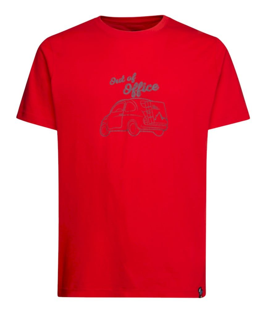 La Sportiva T-Shirt Wander-/Freizeit Cinquecento - Out of Office - (Baumwolle) rot Herren
