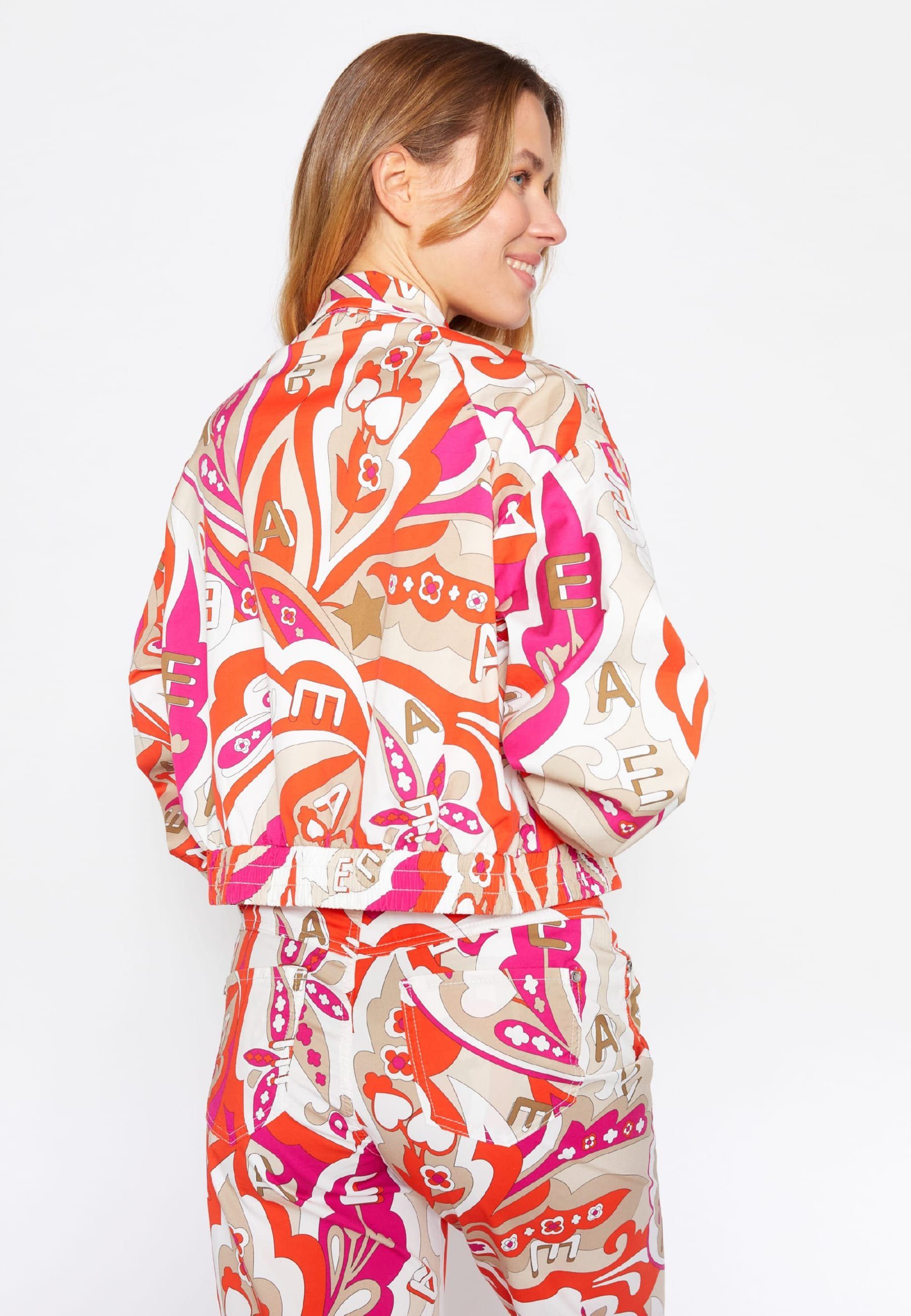 AENGELS Blouson Blouson mit mit rot Retro-Print Taschen