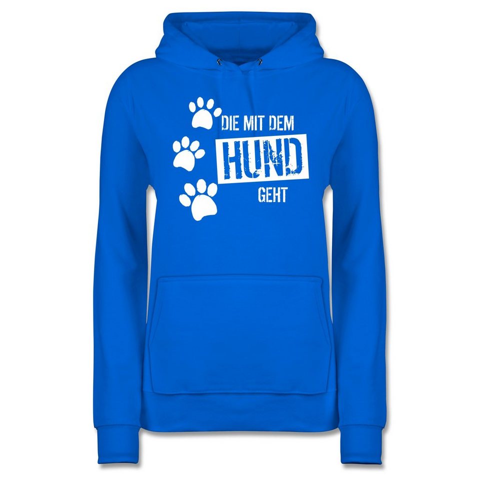 Shirtracer Hoodie »Die mit dem Hund geht Damen Premium