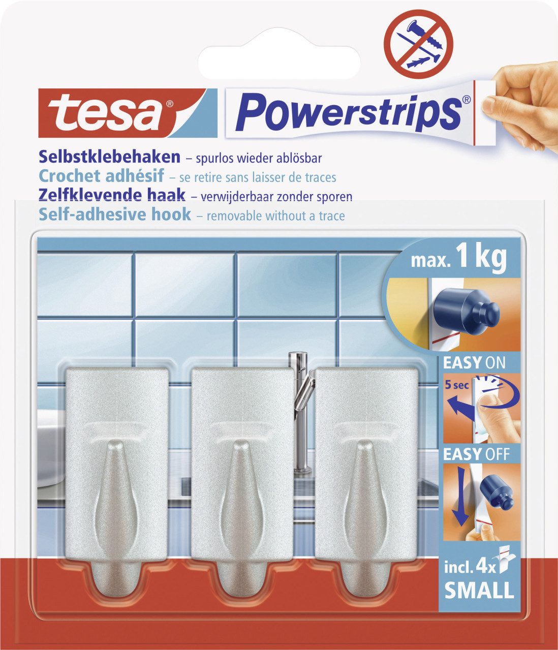 tesa Klebehaken tesa Haken Powerstrip Small chrom