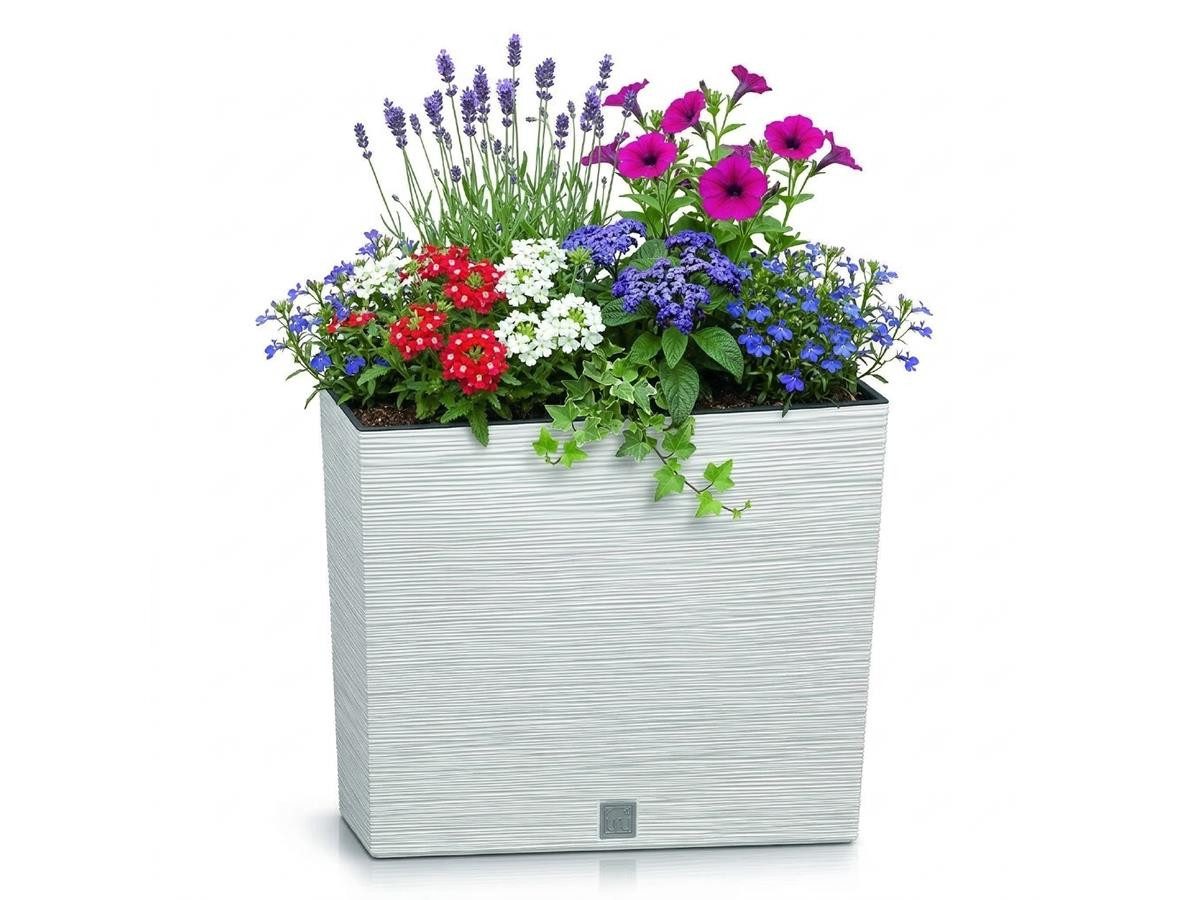 Prosperplast Blumenkasten Blumentopf Furu, inkl. Pflanzeinsatz, weiß, 58 x 18 x 49,8 cm