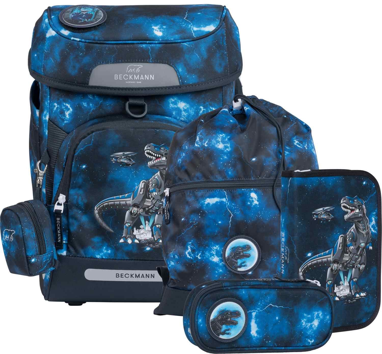Beckmann Schulrucksack Beckmann Schulranzenset Plus Air 6-teiliges Set Tech Rex
