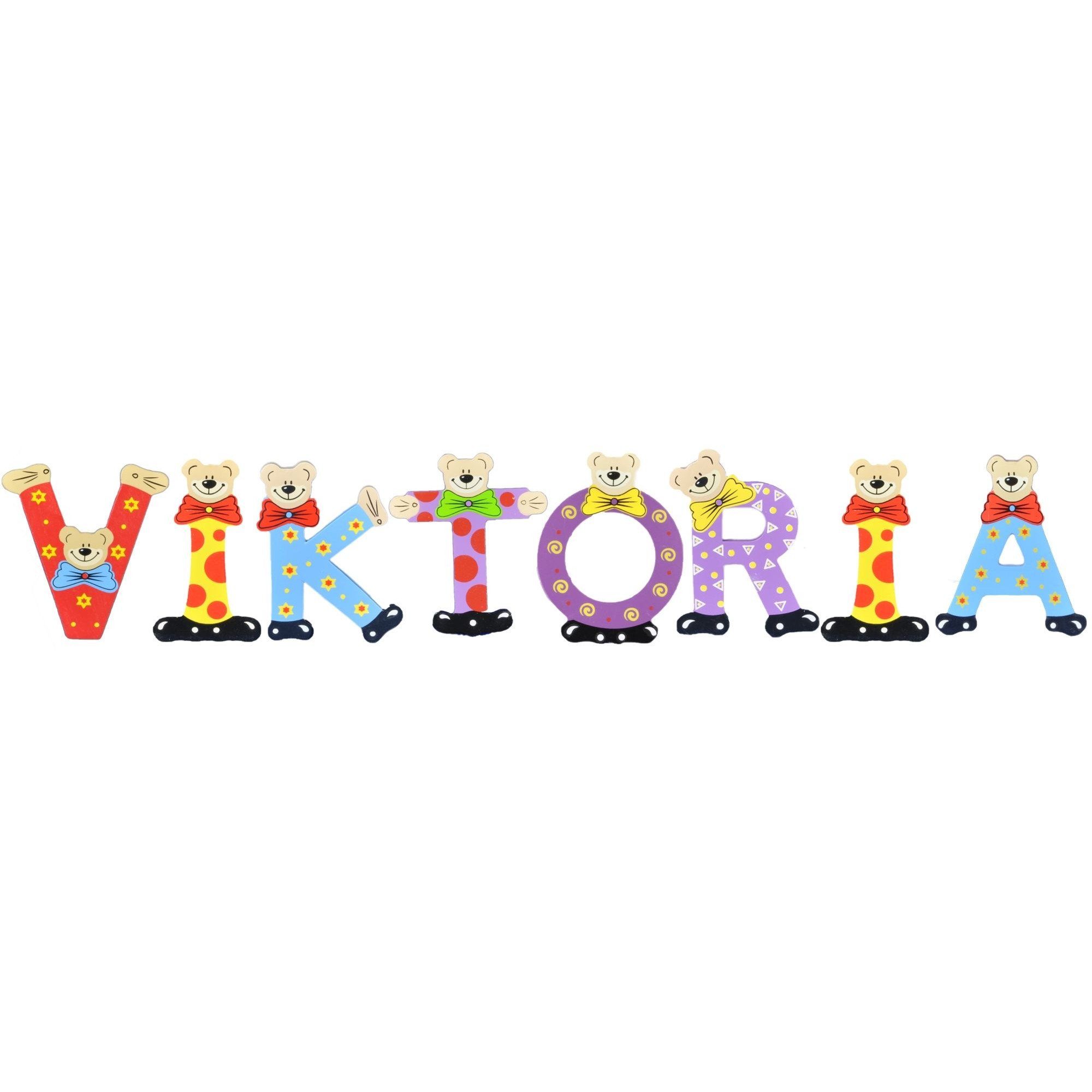 St), Holz-Buchstaben Deko-Buchstaben sortiert VIKTORIA - Namen-Set, (Set, 8 Playshoes Kinder