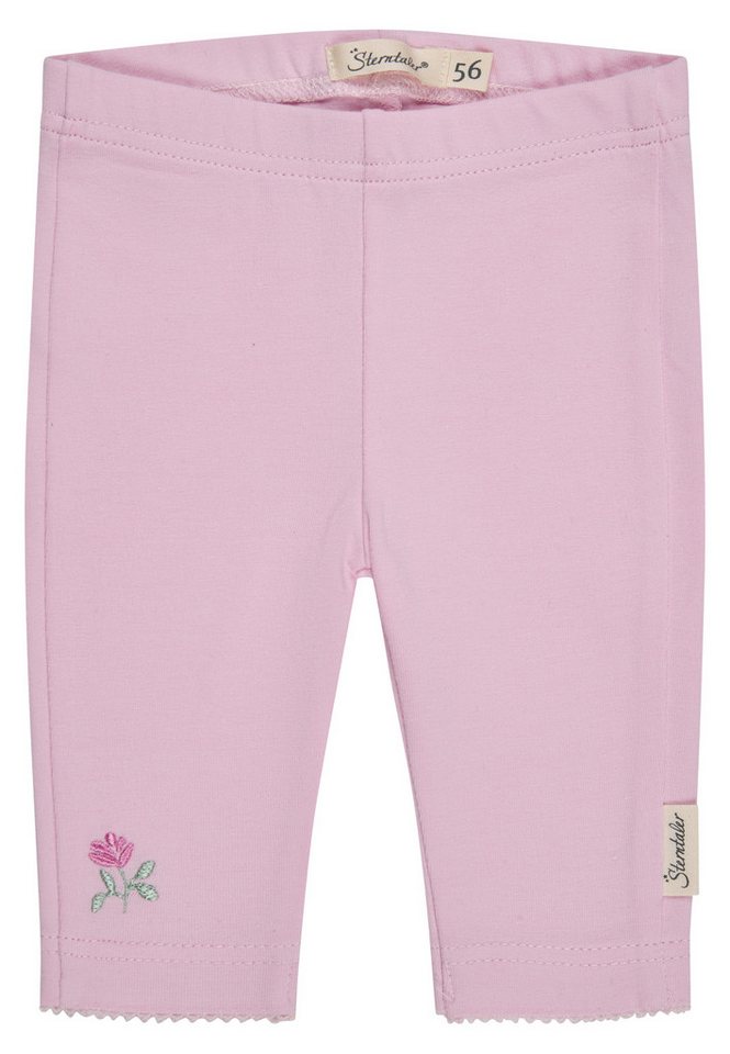 Sterntaler® Strampler Leggings mit Blume (1-tlg) Leggings aus Baumwolljersey mit Elasthan, Blumenstickerei & Häkelkante