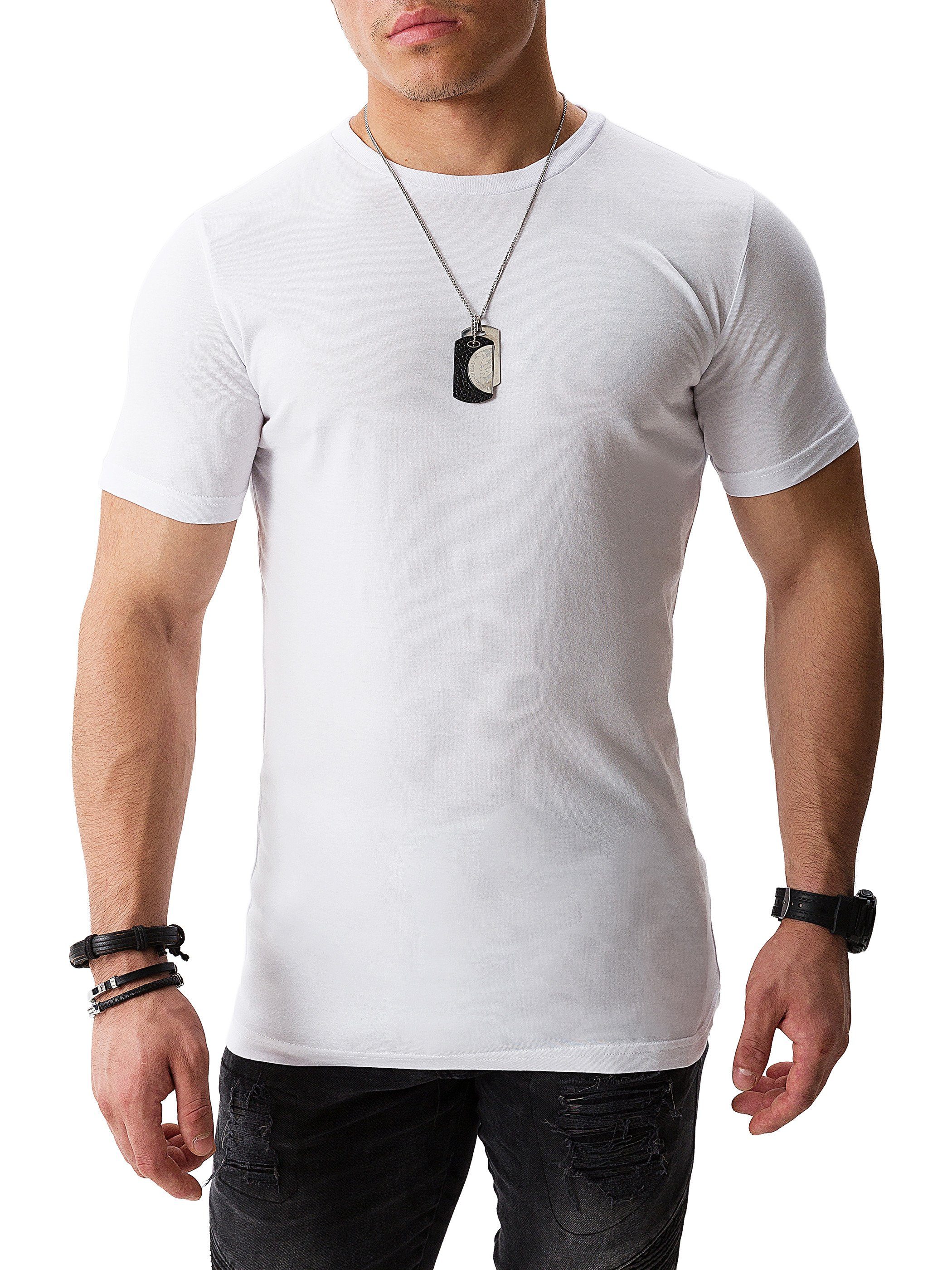 white Crew (Set) Rundhalsshirt T-Shirt 114001) (brilliant WOTEGA Neck Tee modernes Basic Alton Weiß