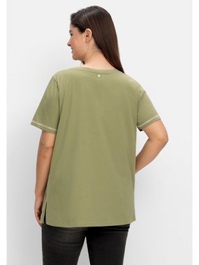 Sheego T-Shirt Große Größen mit Karreeausschnitt