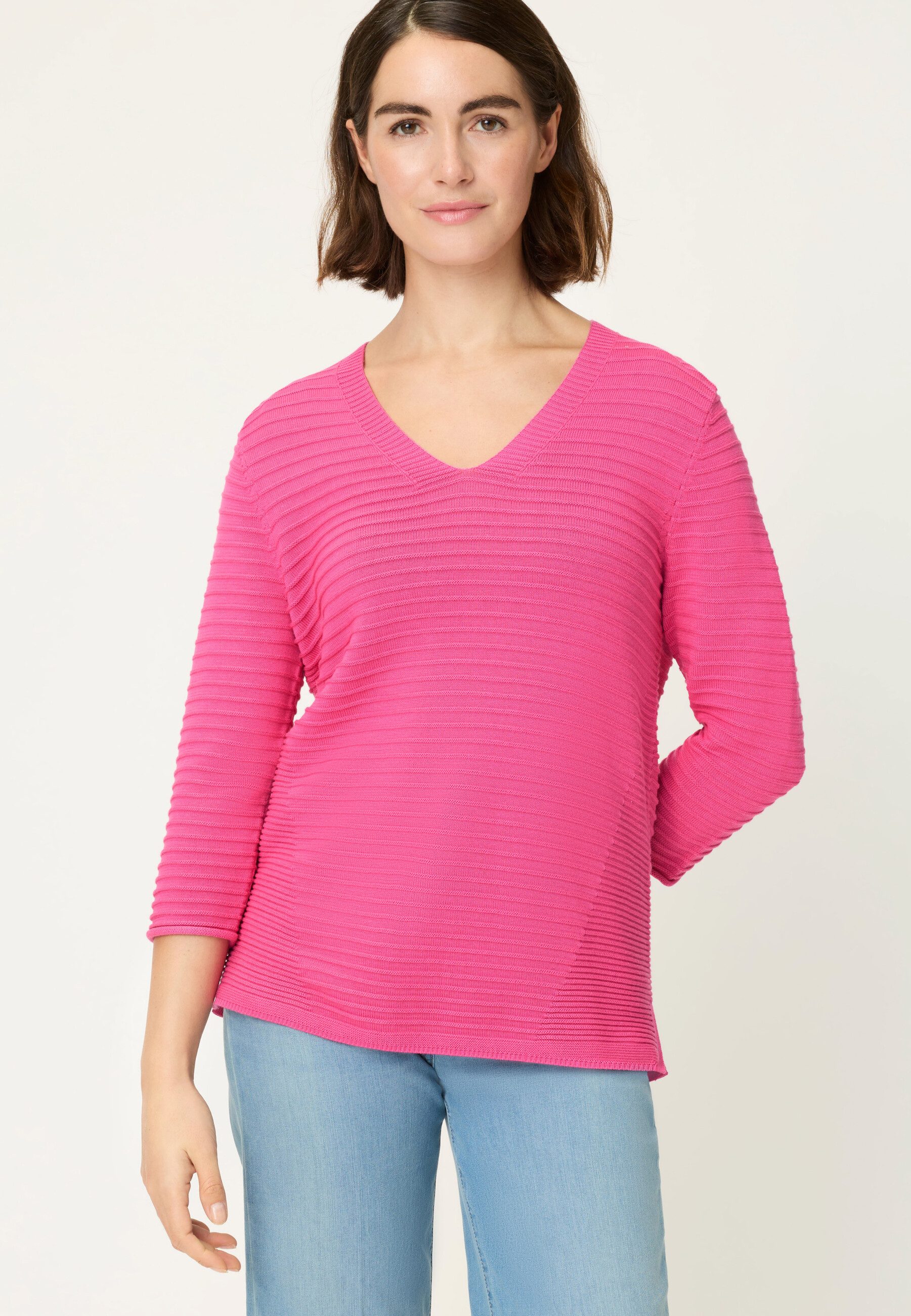 Olsen Strickpullover Pullover mit V-Ausschnitt
