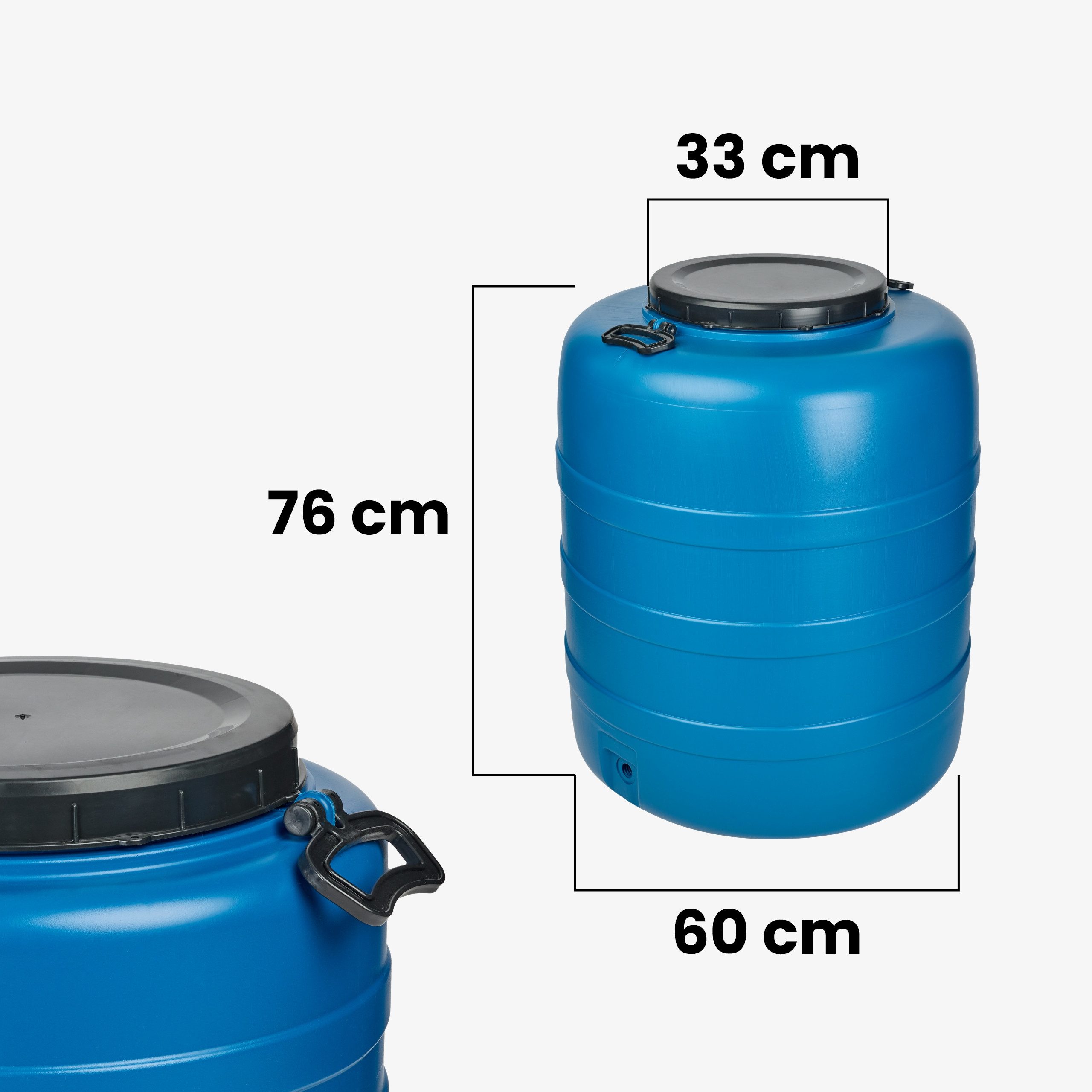 Garronda Regentonne 160 L Weithalsfass aus HDPE Kunststofffass und Wasserbehälter GD-0186, 160 l, (1-tlg., mit Hahn)