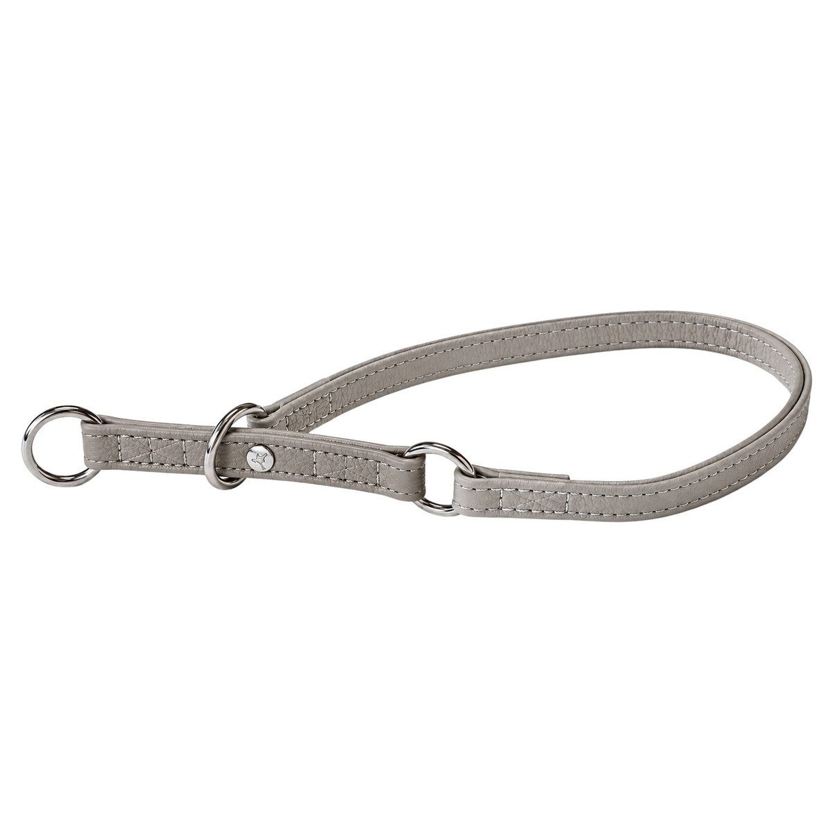 Das Lederband Hunde-Halsband Würger mit Stop Amsterdam grey/grey