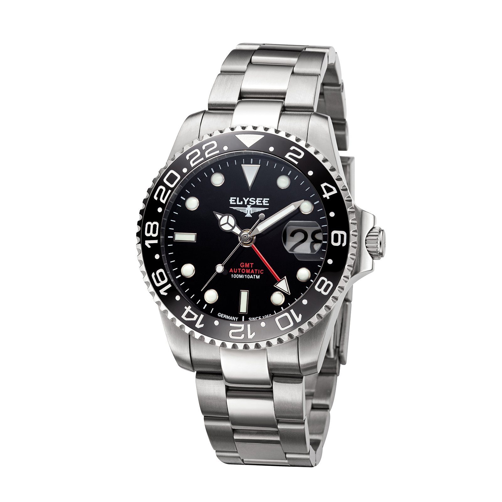 Automatikuhr GMT AUTOMATIC . Herrenuhr 100% Edelstahl 40.5