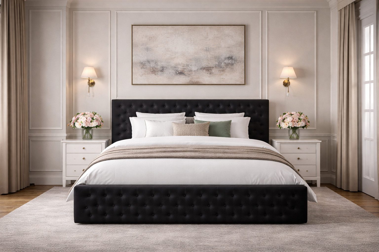 MOEBLO Polsterbett Chesterfield 11 (Doppelbett mit Bettkasten und Lattenrost, elegantes Stauraumbett mit gepolstertem Chesterfield-Kopfteil, samtweicher Manila/Trinity Velours, komfortables Doppelbett mit viel Stauraum, mit Bettkasten und Lattenrost), (BxHxT): 160/180/200x97x220 cm