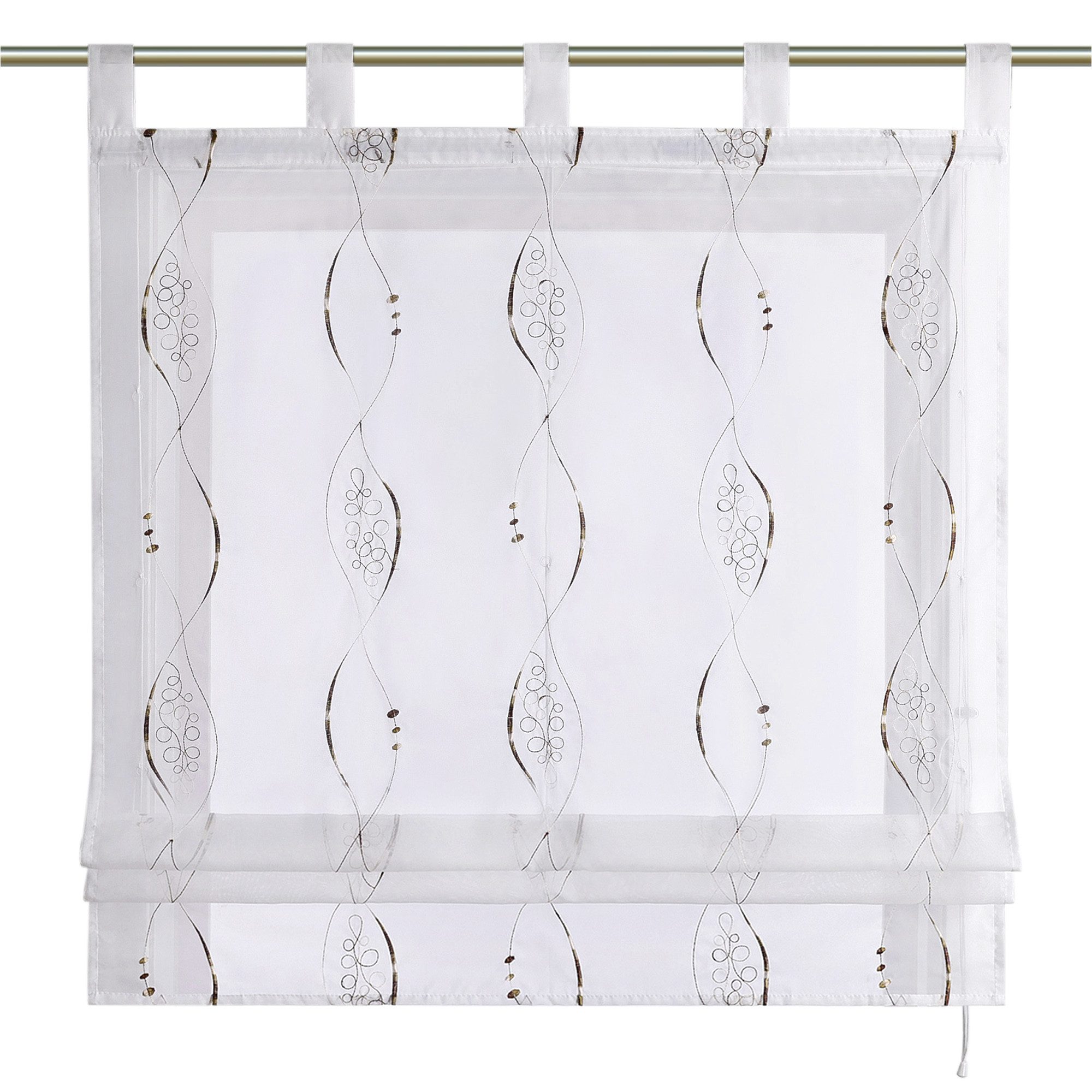 Joyswahl Raffrollo, mit Schlaufen, Küche Modern Schlaufenrollo Besticktmit günstig online kaufen