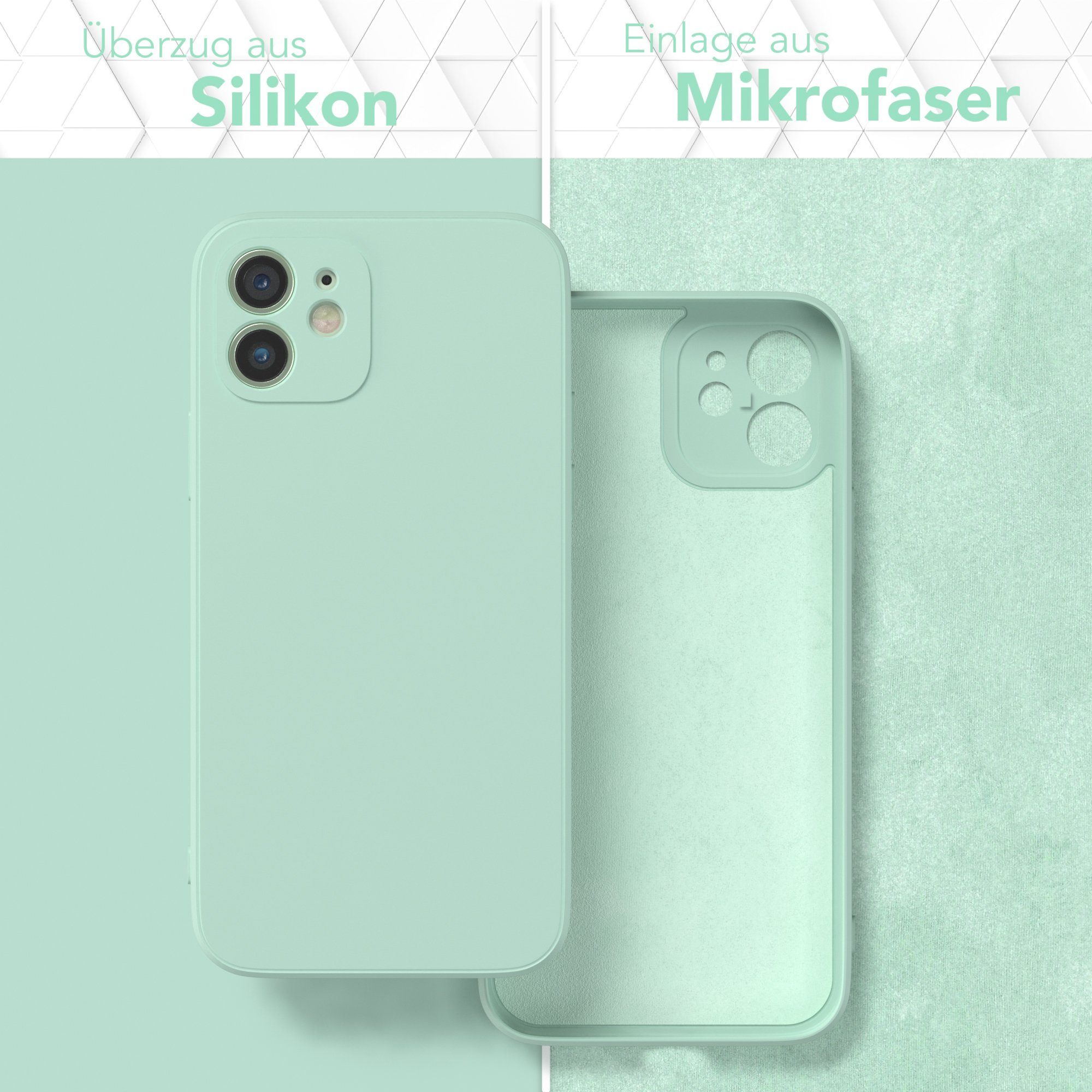EAZY CASE Handyhülle für Apple iPhone 12 Hülle Silikon 6,1 Zoll, Hülle Silikon kratzfest Smart Slimcover Bumper Case Etui Mint Grün – Bild 3 von 5