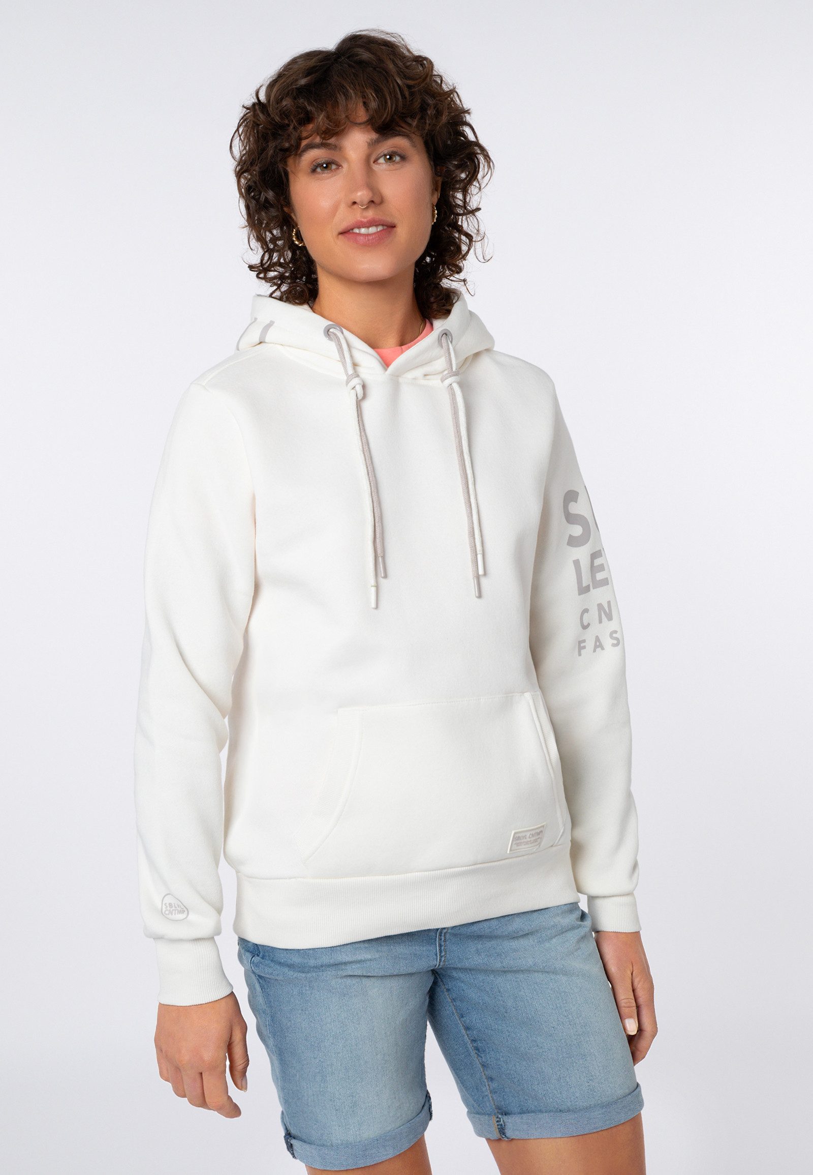 SUBLEVEL Kapuzenpullover Damen Hoodie mit auffälligen Prints auf Ärmel und Sweater, Kapuzensweatshirt mit Kängurutasche, mit Kapuze