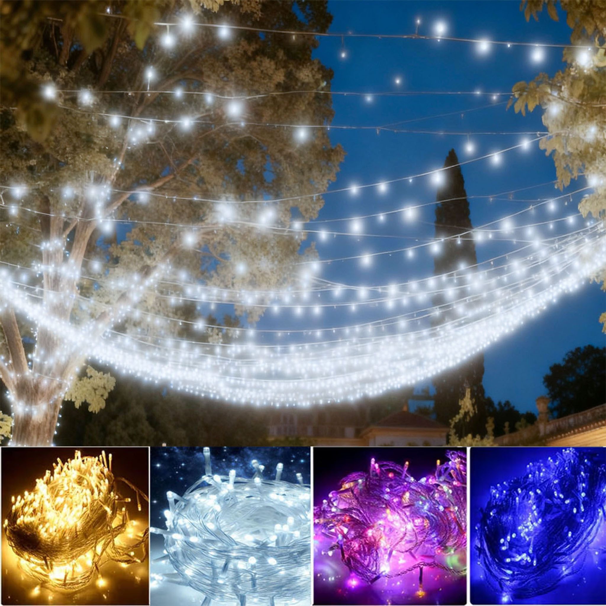 oyajia LED-Lichterkette 20m-100m LED Lichterkette Weihnachtsdeko, 31V DC,8 Modi Licht, Timer, Wasserdicht IP65 für Party, Garten, Weihnachten, Hochzeit, Beleuchtung