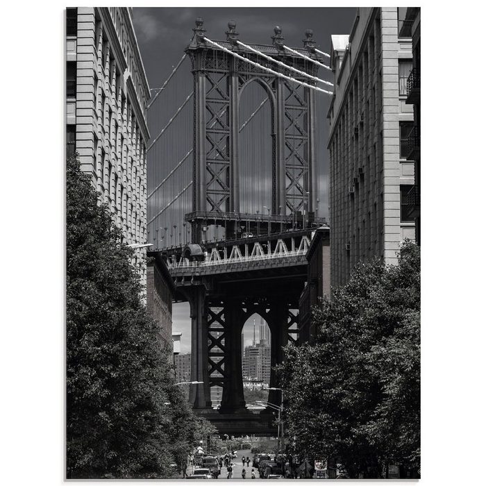 Artland Glasbild New York Manhattan Bridge Amerika (1 St) in verschiedenen Größen