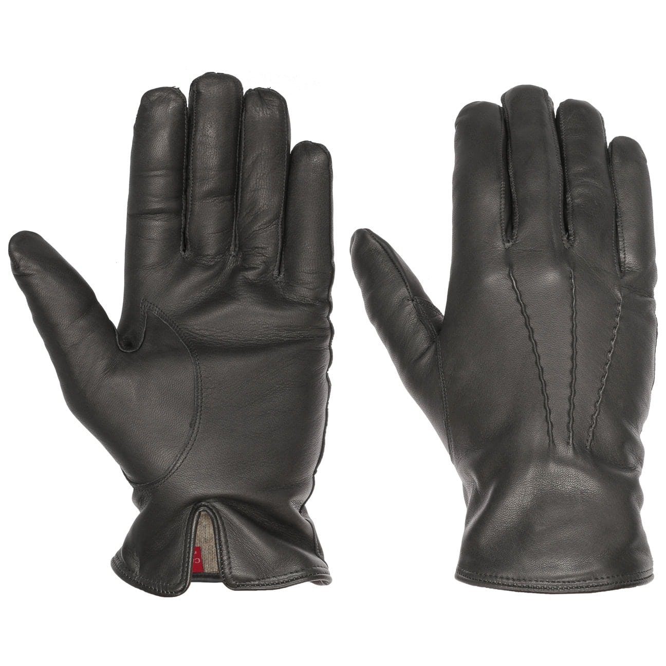 Caridei Lederhandschuhe (1-St) Fingerhandschuhe mit Futter, Made in Italy