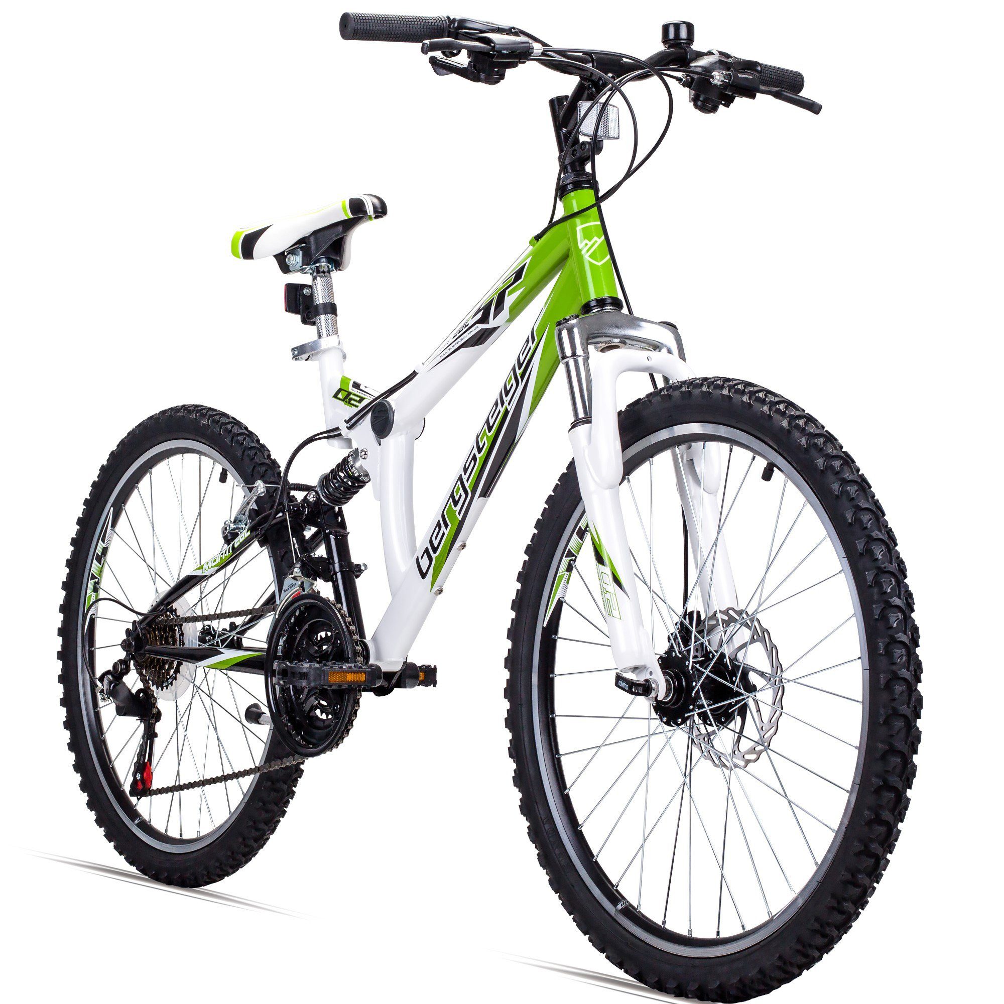bergsteiger Mountainbike Montreal 20, 24 Zoll Kinderfahrrad, 6 - 13 Jahre, Mädchen, Jungen, 18 Gang Shimano Tourney RD-TZ50 Schaltwerk, Kettenschaltung, Scheibenbremse, V-Brake