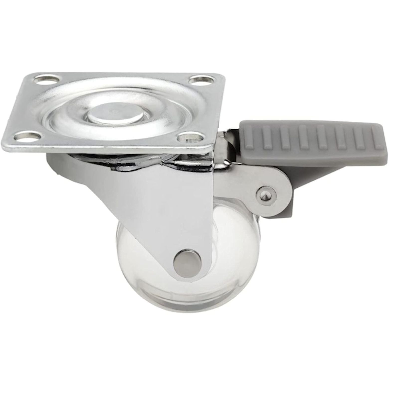 SO-TECH® Möbelrolle Lenkrollen Transportrollen KIEL Ø 35 mm inkl. Schrauben, (4-St), transparent, mit Bremse, belastbar bis 25 kg pro Rolle