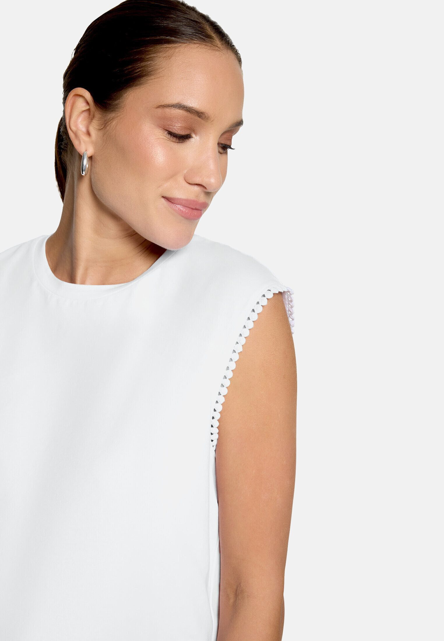 Zero T-Shirt Damen mit Schmuckkanten (1-tlg) Bordüre