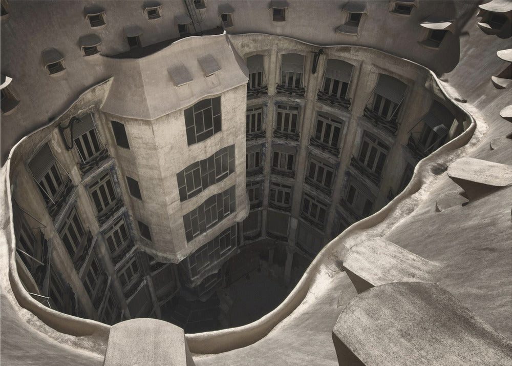 Papermoon Poster "Casa Mila" von Gerard Jonkman, 250 g/m² Galeriedruck, Mit oder ohne Rahmen, brillante UV-beständige Farben, Made in Germany