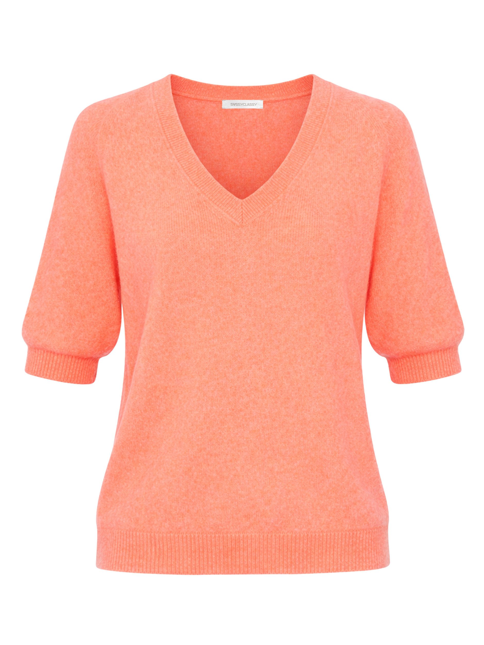 SASSYCLASSY Strickpullover Strickoberteil mit V-Ausschnitt für Damen Feinst günstig online kaufen