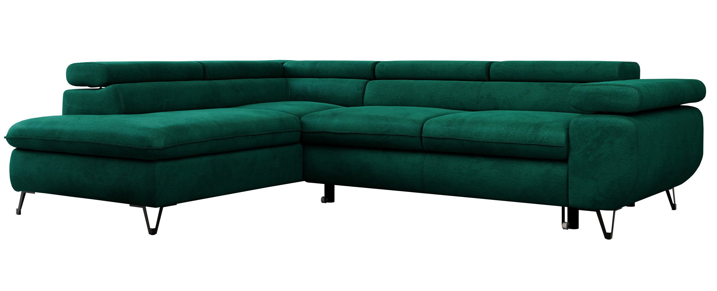 MKS MÖBEL Ecksofa PEDRO L, Set, HR35-Schaum, Metallbeinen, Wellenfedern, L- günstig online kaufen