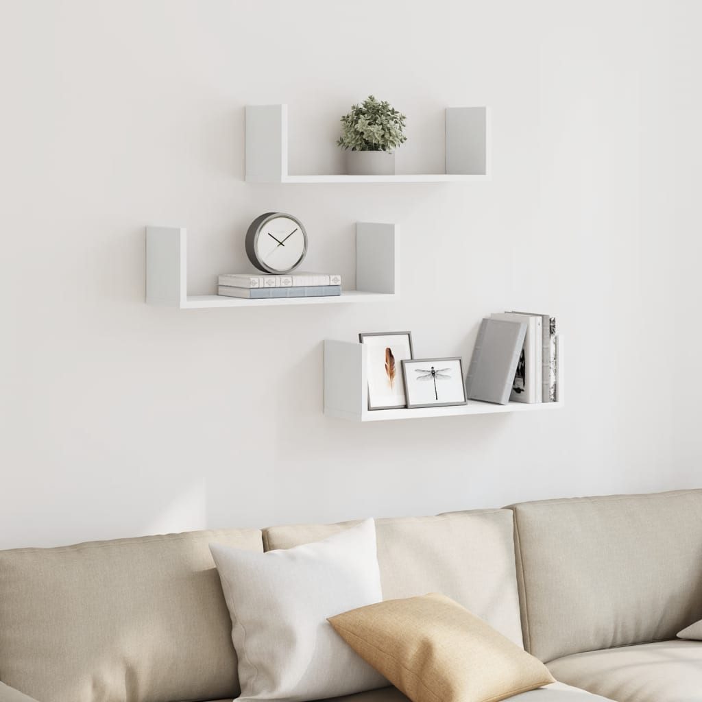 vidaXL Regal Wandregale 3 Stk. Weiß 58x18x18 cm Holzwerkstoff, 1-tlg. günstig online kaufen