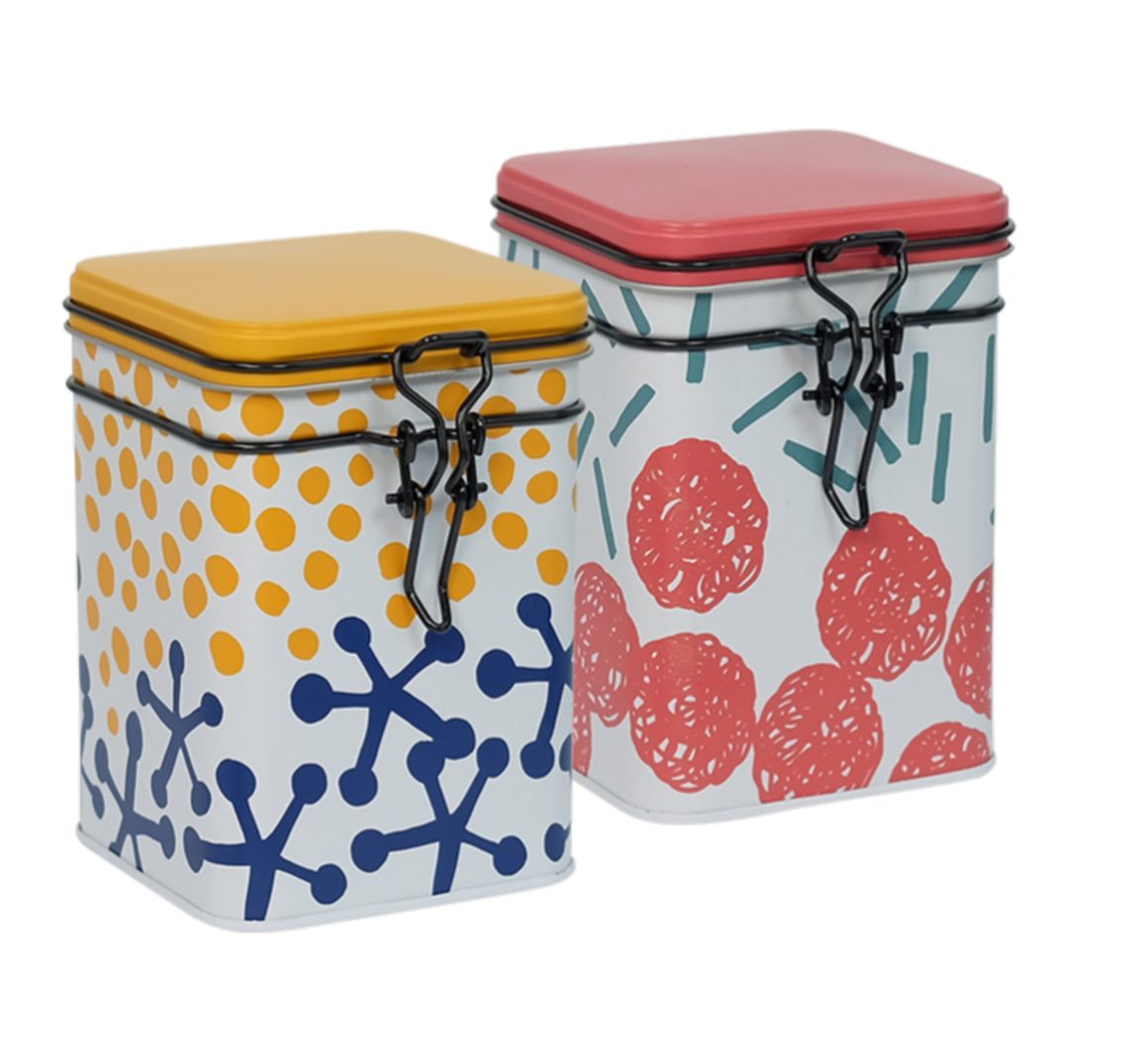 MediMuc Teedose 2er Set Potato Print, (Dose, 2er Set), Teedose, Gewürzdose, Motivdose, Банки Set