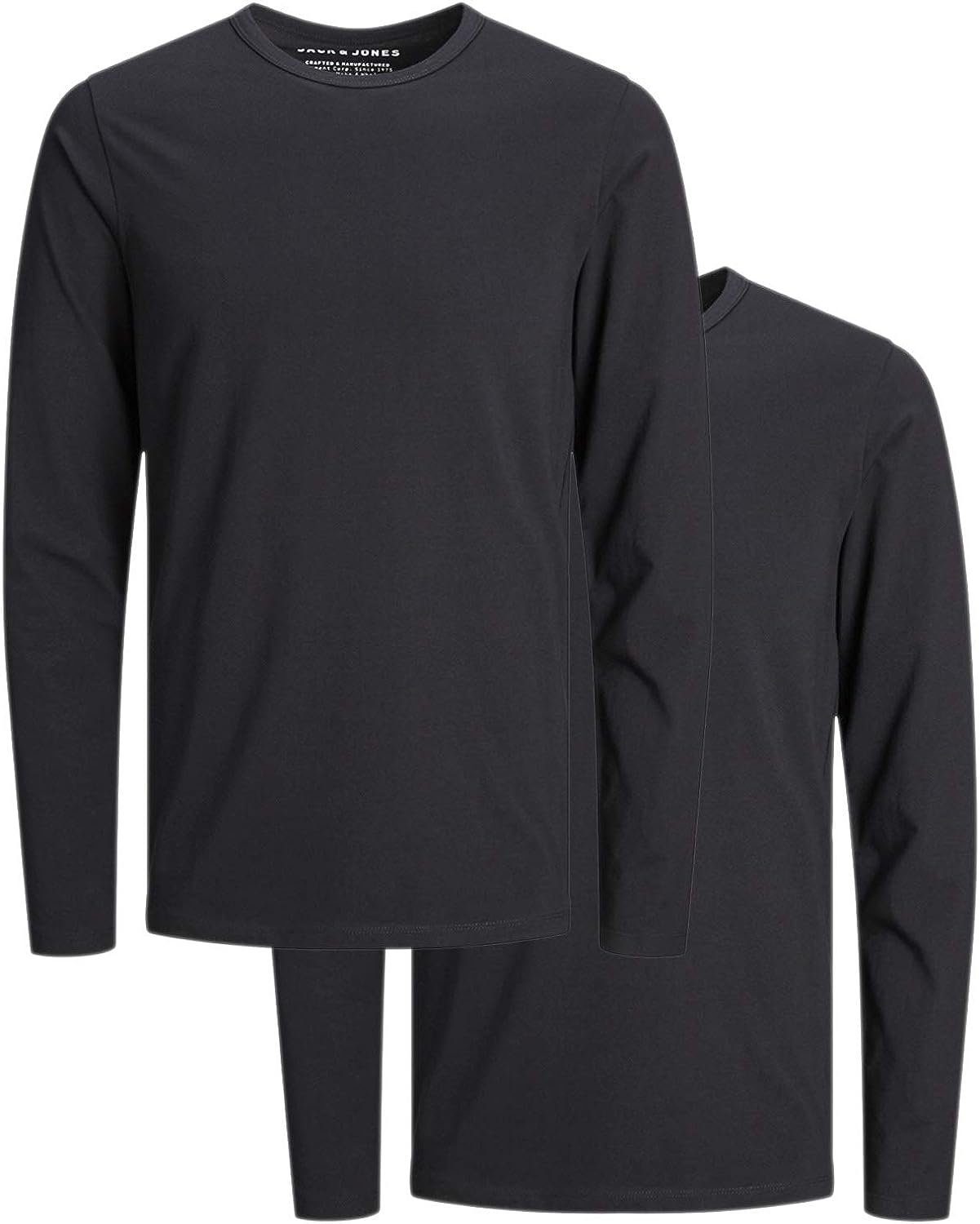 Jack & Jones Langarmshirt (Set, 2er-Pack) in Unifarben 2xBlack