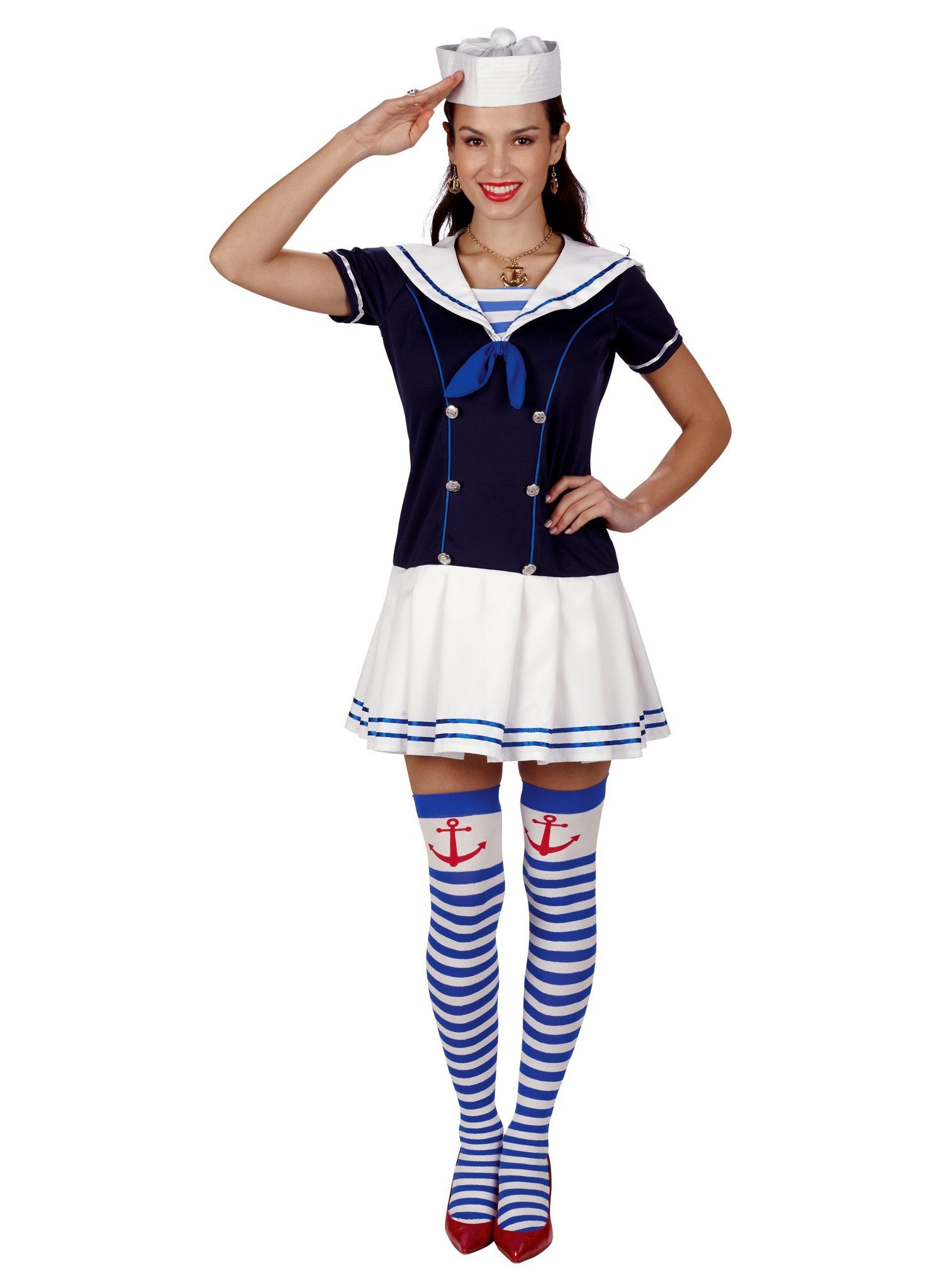 Metamorph Kostüm Sailor Girl, Matrosin-Kleid im Retro-Look