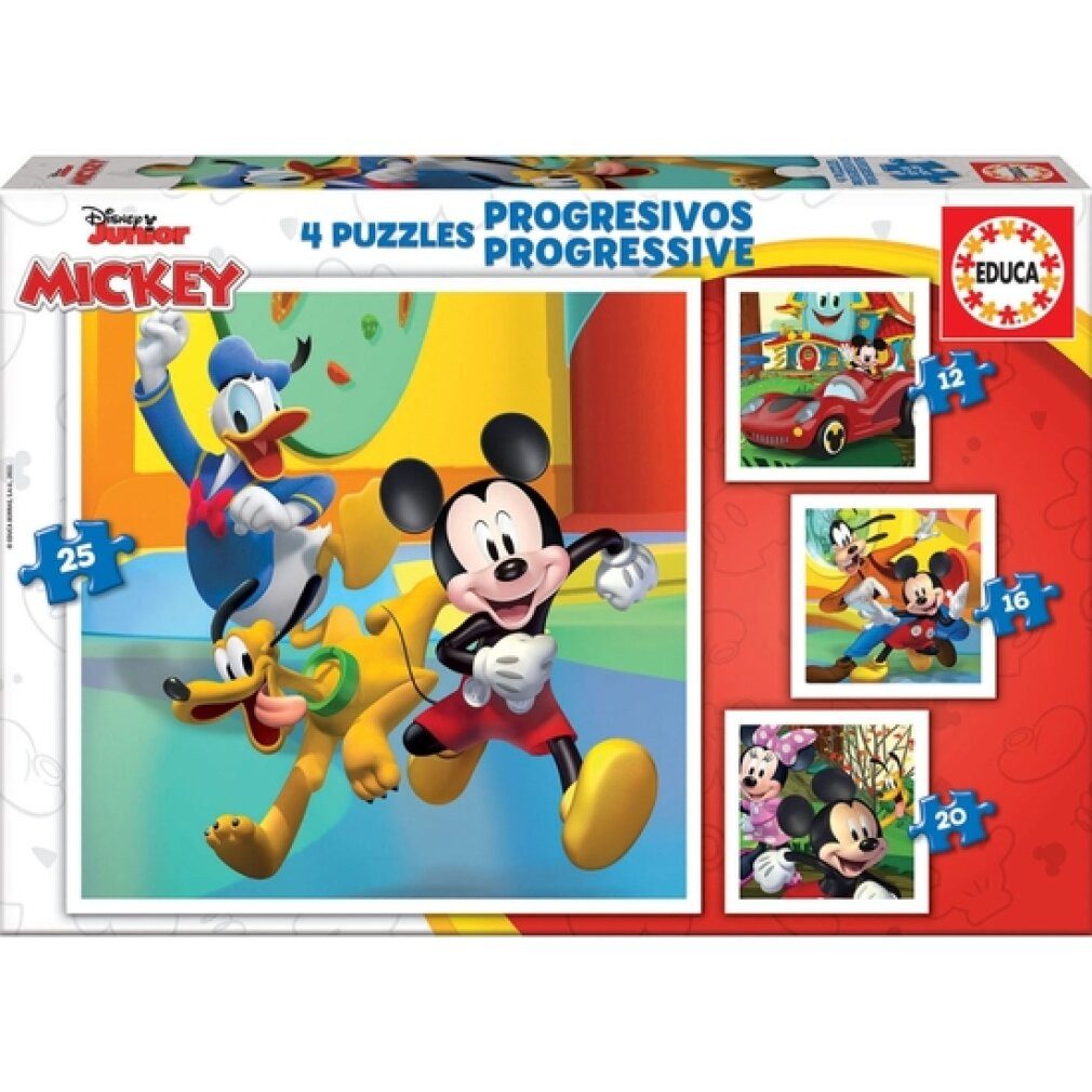 Educa Spiel Puzzle Mickey & Friends (25 + 20 + 16 + 12 pcs)