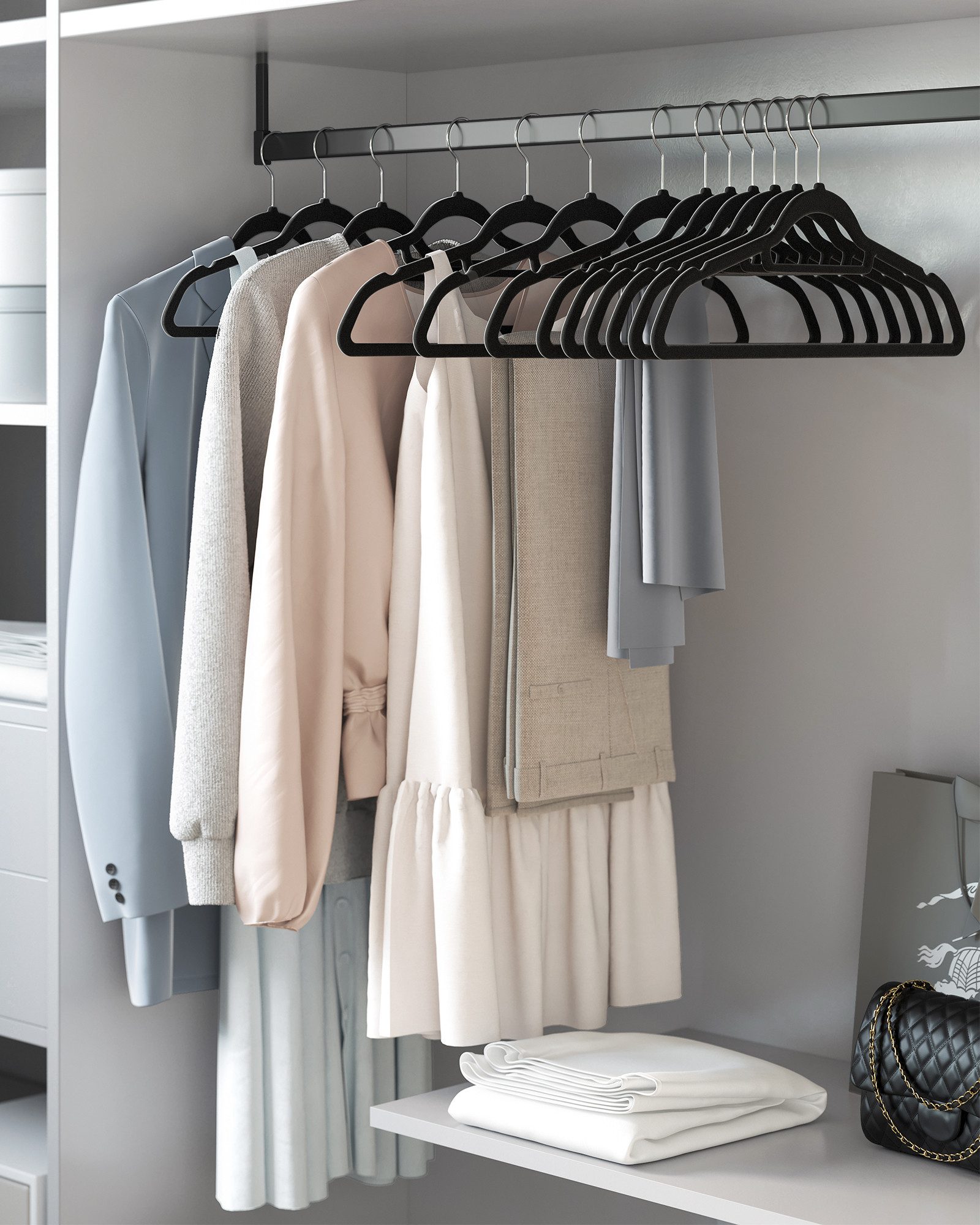 SONGMICS Kleiderbügel Bügel, (20-tlg), Samt Bügel, rutschfest, 360° drehbar günstig online kaufen