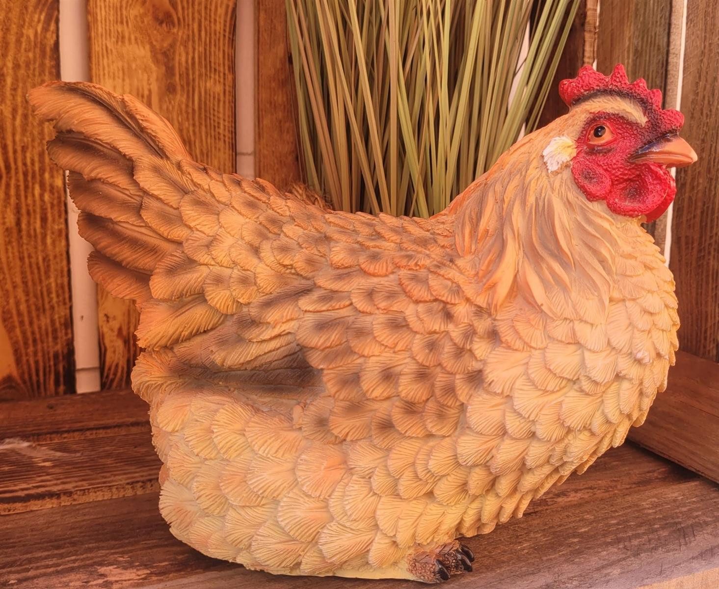 Geschenkestadl Tierfigur Huhn brütet 24,5cm Tierfigur Landhausstil Garten Dekoration Ostern (1 St) – Bild 3 von 4