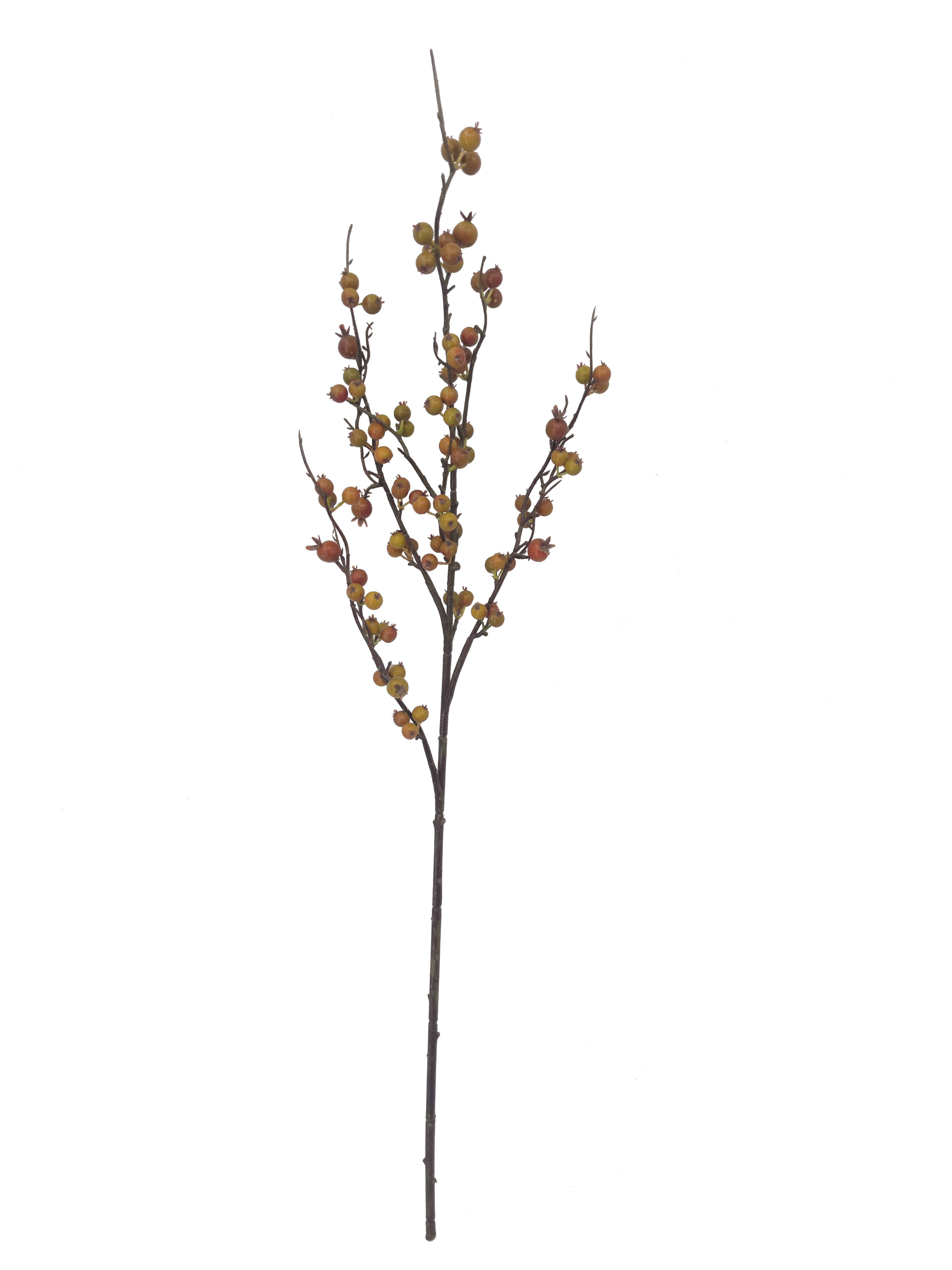 Kunstzweig Beerenzweig – Höhe 85 cm – mit vielen rot/orangenen Beeren, 2474U, Höhe 85 cm