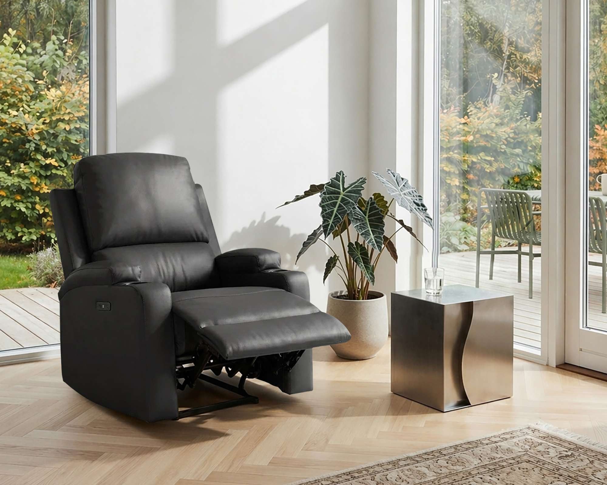OTTO home Relaxsessel NAPORI Lederoptik, Kinosessel, Multimedia-Sessel, TV-Sessel mit manueller u elektrischer Relaxfunktion u. Getränkehalter