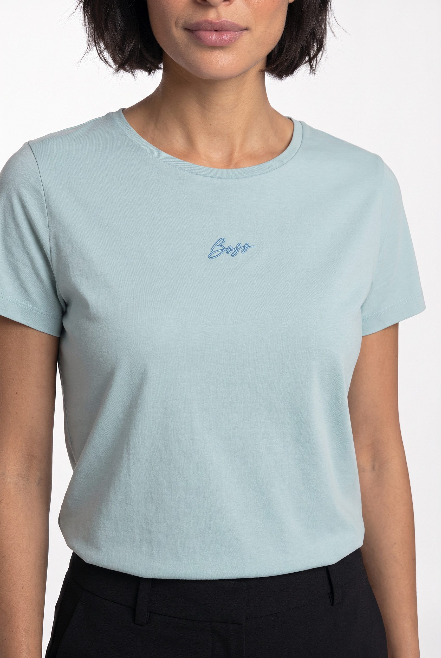 BOSS ORANGE T-Shirt Elove Embro Premium Damenmode mit Rundhals, Slim Fit – Bild 2 von 5