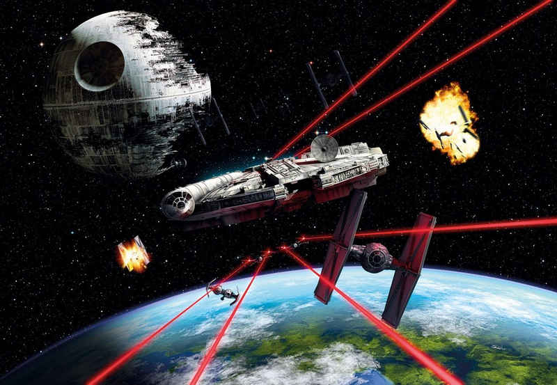 Komar Fototapete »Star Wars Millennium Falcon«, glatt, Comic, bedruckt, (Set), ausgezeichnet lichtbeständig