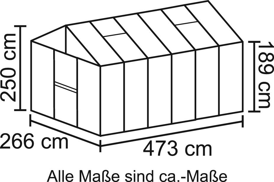 Thumbnail - Vitavia Gewächshaus Zeus 11900, BxTxH: 266 x 473 x 250 cm, 10 mm Wandstärke