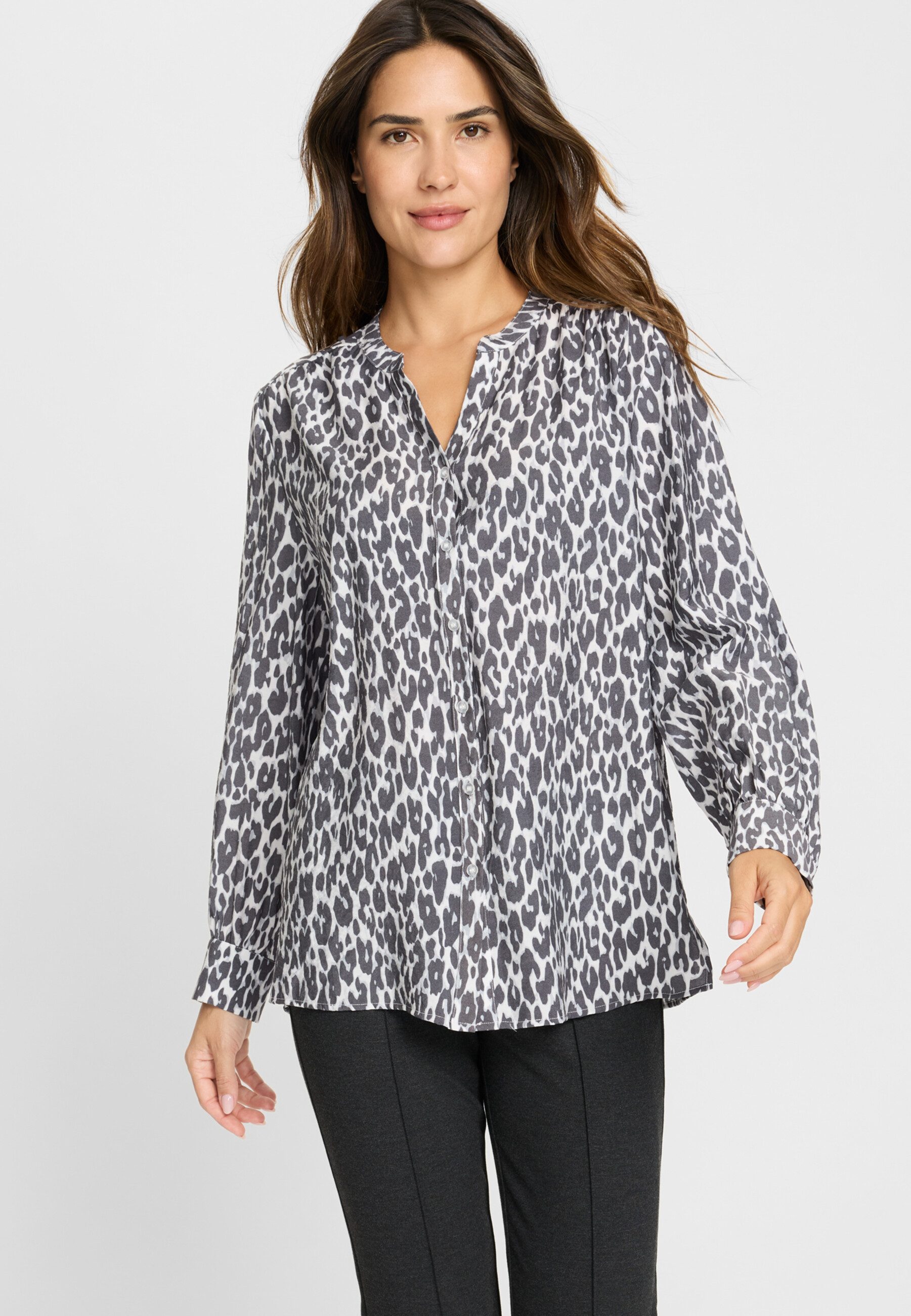 Olsen Hemdbluse mit Leo-Print