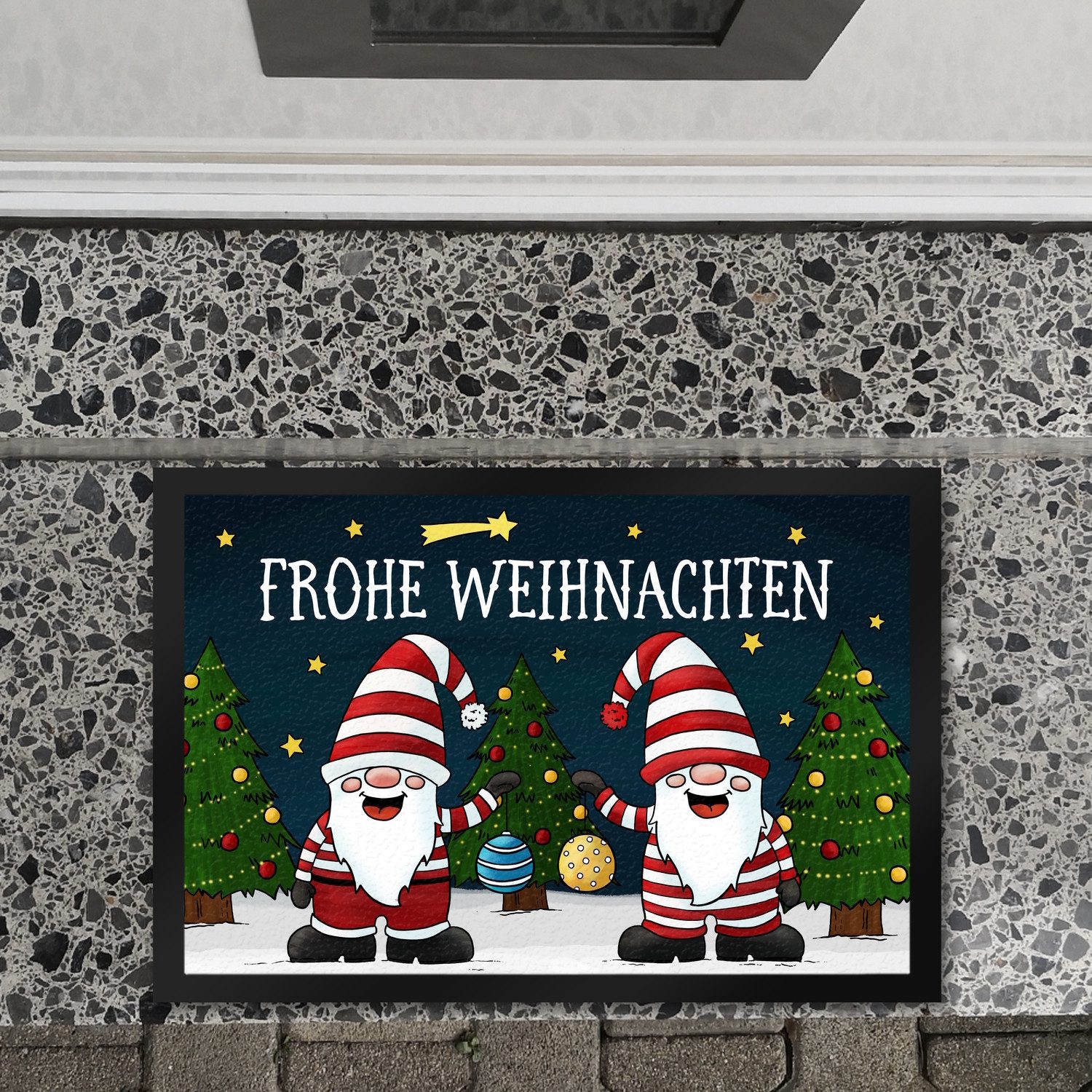 speecheese Fußmatte Frohe Weihnachten Fußmatte XL mit Wichtel Motiv Türmatt günstig online kaufen