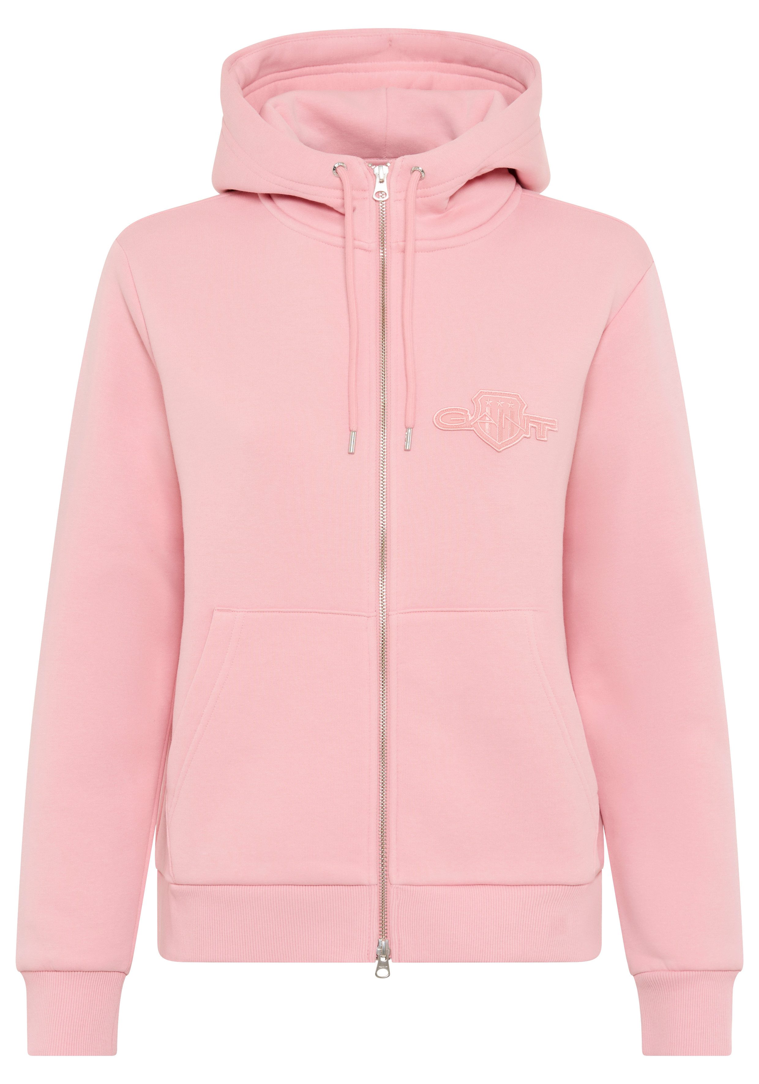 Gant Kapuzensweatjacke REG TONAL SHIELD ZIP HOODIE Markenstickerei, Kapuze, günstig online kaufen