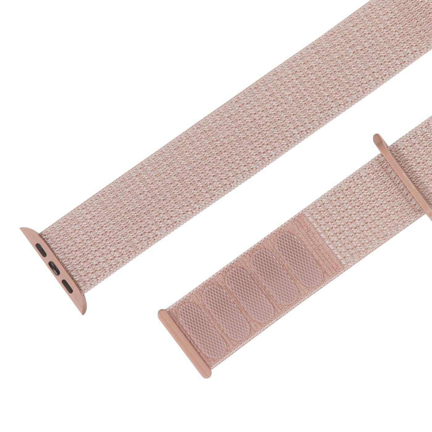 CoolGadget Smartwatch-Armband Rosa Uhren 8 Klettverschluss Band Ersatz Stoff Serie mit Gehäuse, Nylon Apple 45mm Watch mit für