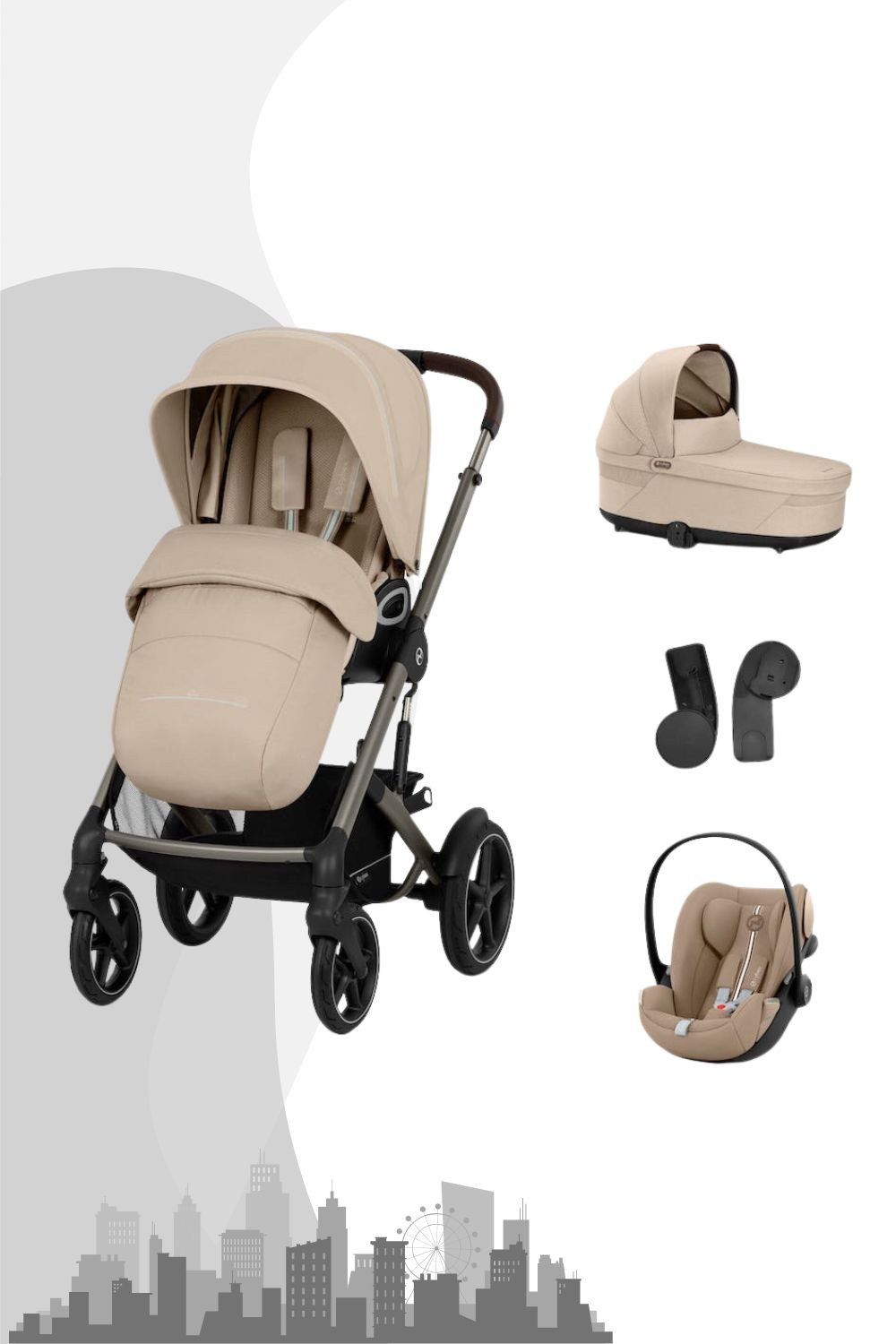 Cybex Kombi-Kinderwagen Talos S Lux Buggy mit faltbarer Babywanne