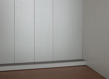 möbelando Buffet Luzerna (BxHxT 131 x 190 x 45 cm) aus Massivholz/MDF in Grau/Sepia-braun mit 3 Schubladen und 5 Türen