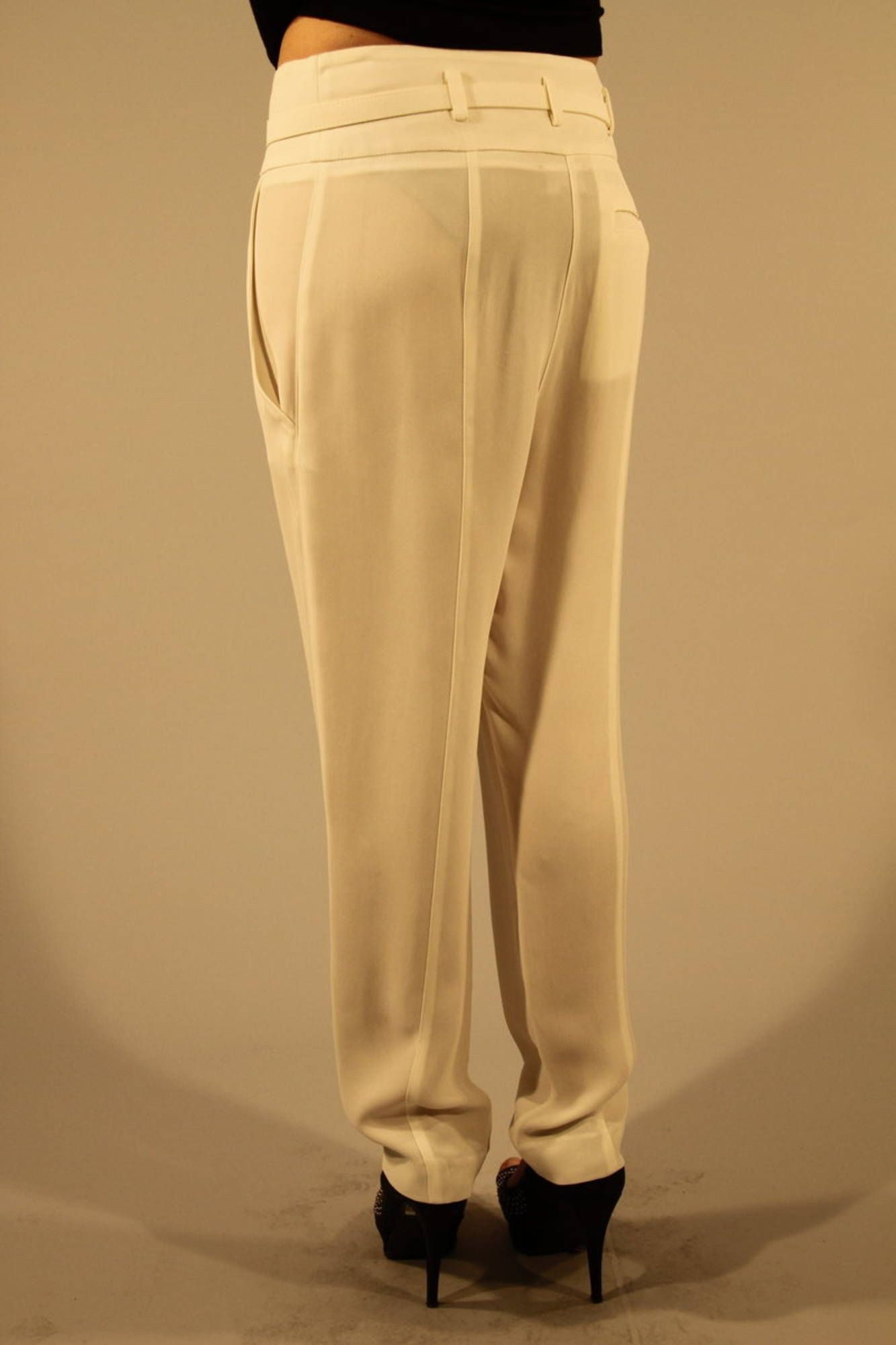 Patrizia Pepe 5-Pocket-Hose Elegante Damenhose Weiß mit Taschen, Knopf und Reißverschluss